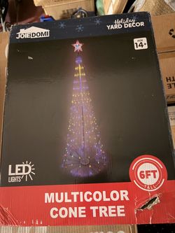 LED Christmas Cone Tree Lights, 6FT Outdoor Lighted Tree with 8 Lighting Modes & Star Topper, Christmas Decorations for Yard Porch Patio Garden Holida