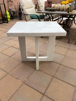 Large White Wood Modern Style End Side Accent Table *Ashley Furniture