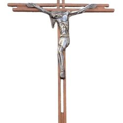 Art Deco Silver Jesus Crucifix Cross 