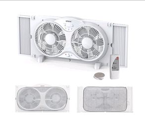 Shinic 9" Quiet Window Fan with Remote Control - 2026 Upgraded, Reversible Airflow, 3 Speeds, Includes Removable Bug Screen, Dust Cover & Foam Sealing