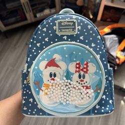 Snow Globe Mickey & Minnie Mouse Snowman Loungefly
