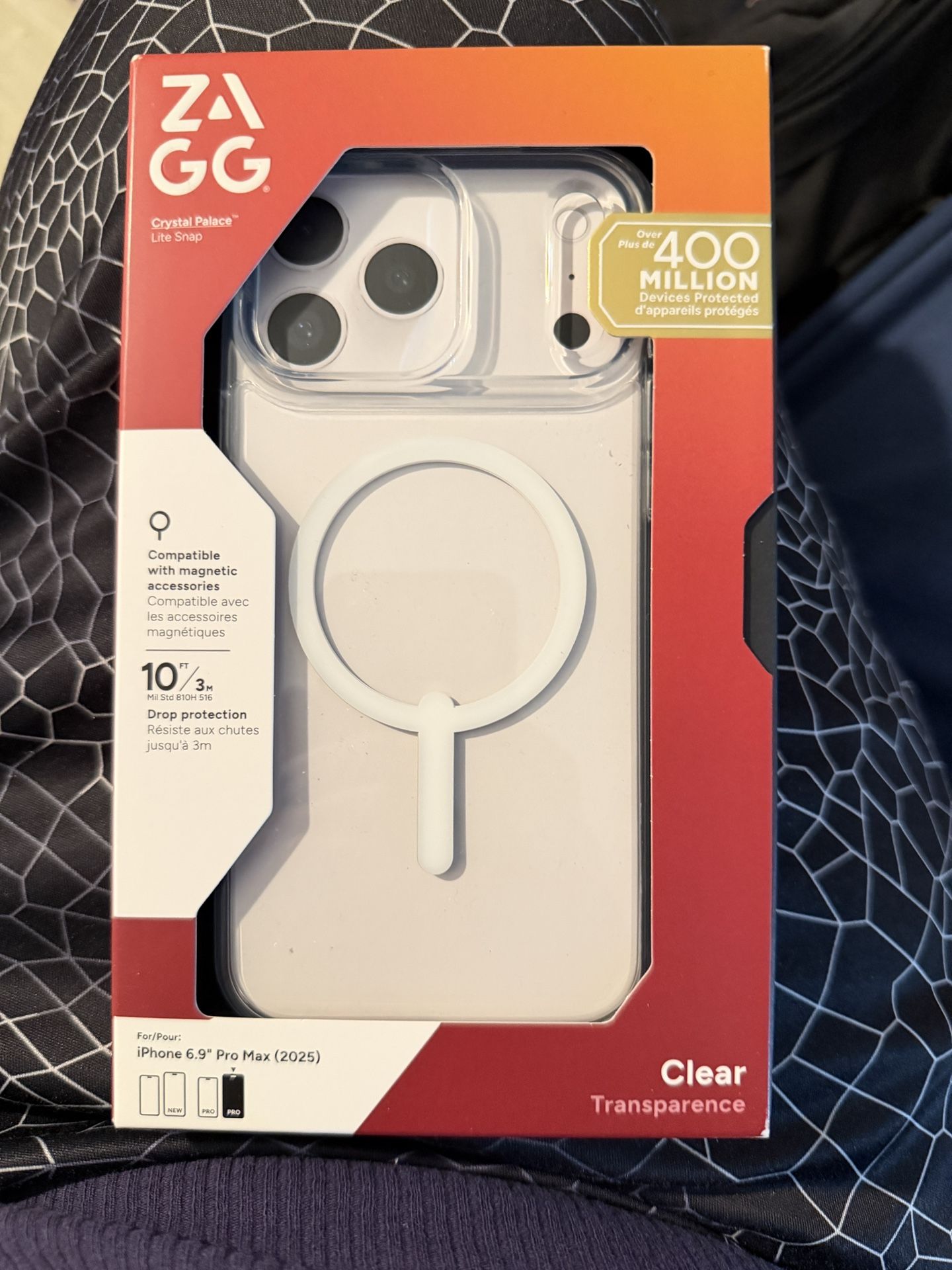 Brand New ZAGG Crystal Palace Lite Snap with Kickstand for Apple IPhone 17 Pro Max (Black & Orange).