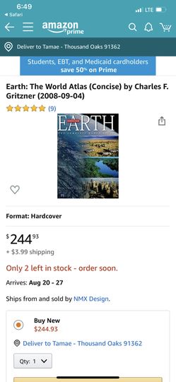 EUC ($250) The World Atlas Concise Earth Book