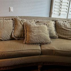 Sofa With 5 Pillows Great For Inside Decor And Is Very Comfy