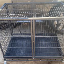 Heavy Duty collapsible dog cage kennel drop pan stackable