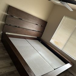 King Size Bed frame With Box Springs, (Used Mattress Optional)