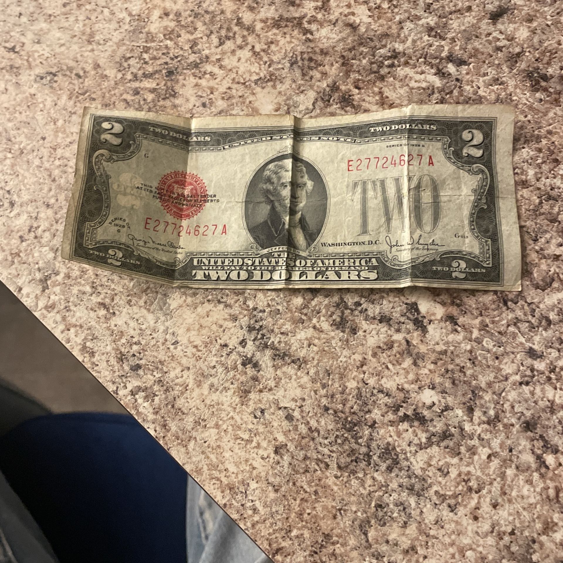 1928 G. Two Dollar Bill