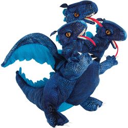 Folkmanis Blue Three Headed Baby Dragon Monster Fantasy Story Telling Folktails