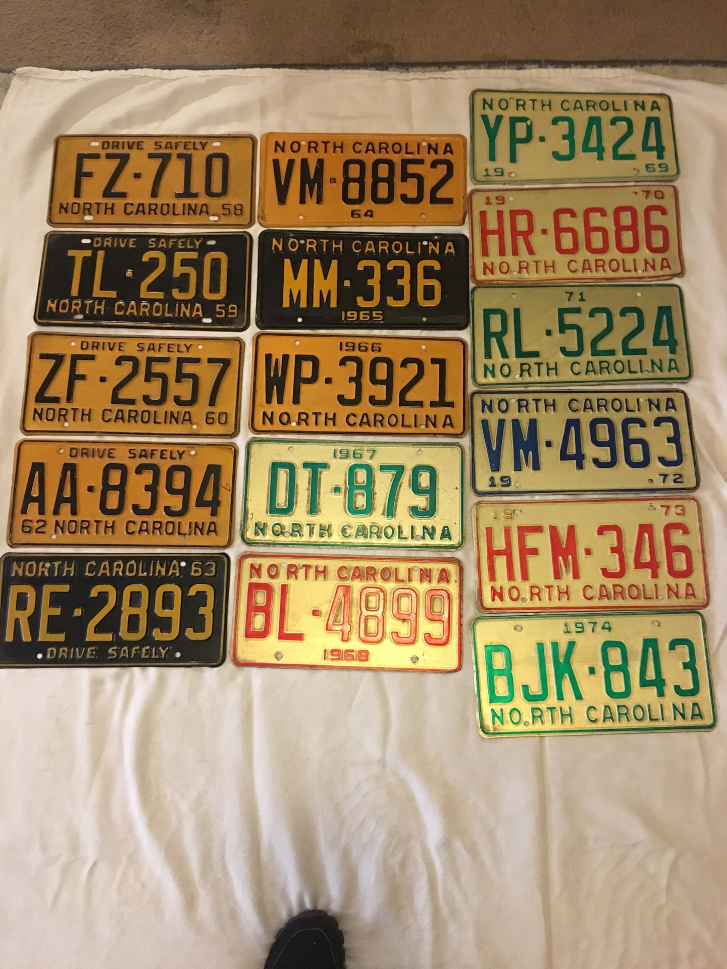 Vintage North Carolina License Plates