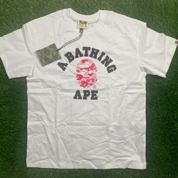 White and Pink BAPE Tee Shirt