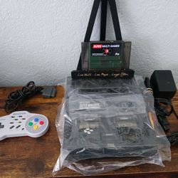 Super Nintendo SNES Console Smoke Clear Shell Bundle 900+ Games Multi-Game Pro