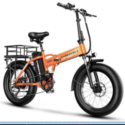 1000W Folding Electric Bike, 48V 20.8AH Large Removable Battery E-Bike, 30+MPH, 80 Miles Max Range, 20" Fat Tire Electric Bike for Adults, Adult Elect