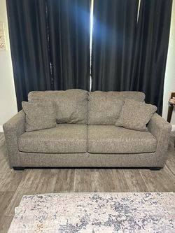 Fabric Two-Seat Sofa with Accent Pillows