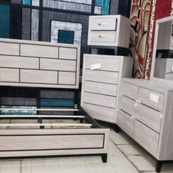 Brand New/ Akerson Driftwood Panel Bedroom Set/Dresser,Mirror,NightStand,Bed Frame/Mattress Sold Separately 
