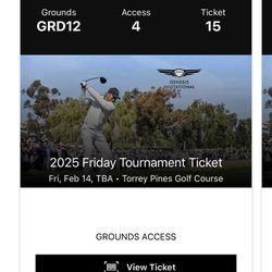 Genesis Invitational: 2 GA Tix & Glider Parking Pass - Friday 2/14