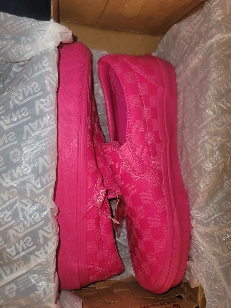 Vans Womens 7.5 PINK GLO Slip On
