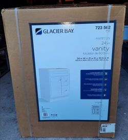 BRAND NEW NIB SEALED Glacier Bay Hampton 24" W x 21" D x 33.5" H Bath Vanity Cabinet White