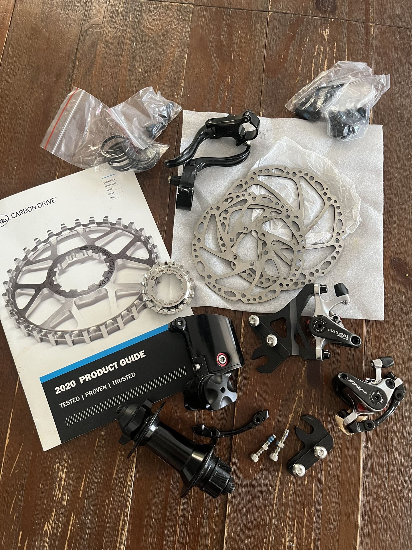 Bicycle Parts– Gates Carbon Drive + Shimano Brakes + Rotors + More (New)