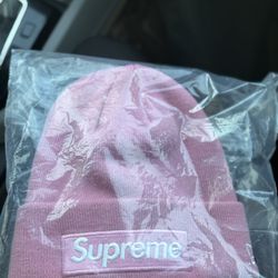 Pink supreme beanie