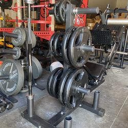 Brand New Rubber Coated Olympic Weight Set With Commercial Weight Tree