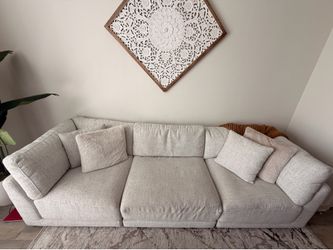 Beige/Cream 3 Piece Attachable Sofa