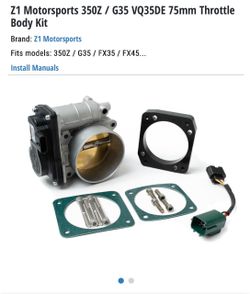Z1 Motorsports 75mm Throttle Body Kit 350Z G35