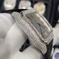 Custom Cartier Moissanite Watch (VVS1) - 100% REAL Moissanite 