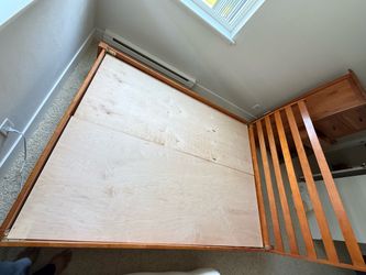 Authentic Amish Solid Wood Queen Platform Bed (Slatted Headboard)