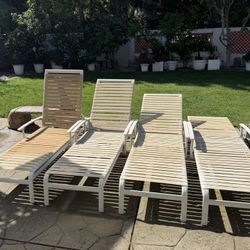 Adjustable Cast Iron With Strap & Armrests Chaise Lounges Please Read The Description 