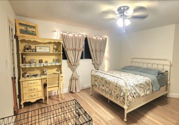 Shabby Chic Farmhouse Ivory Metal Bedframe