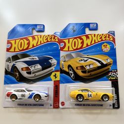 Hot Wheels Ferrari 365 GTB4 Competizione White and Yellow