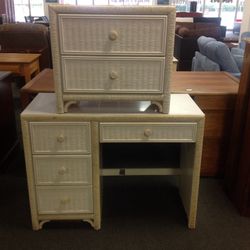 White vanity and matching night stand