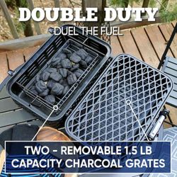 Even Embers Tabletop Portable Charcoal Grill in Black 400 sq inch Cooking (FIRM, FIJO, NADA MENOS, New)