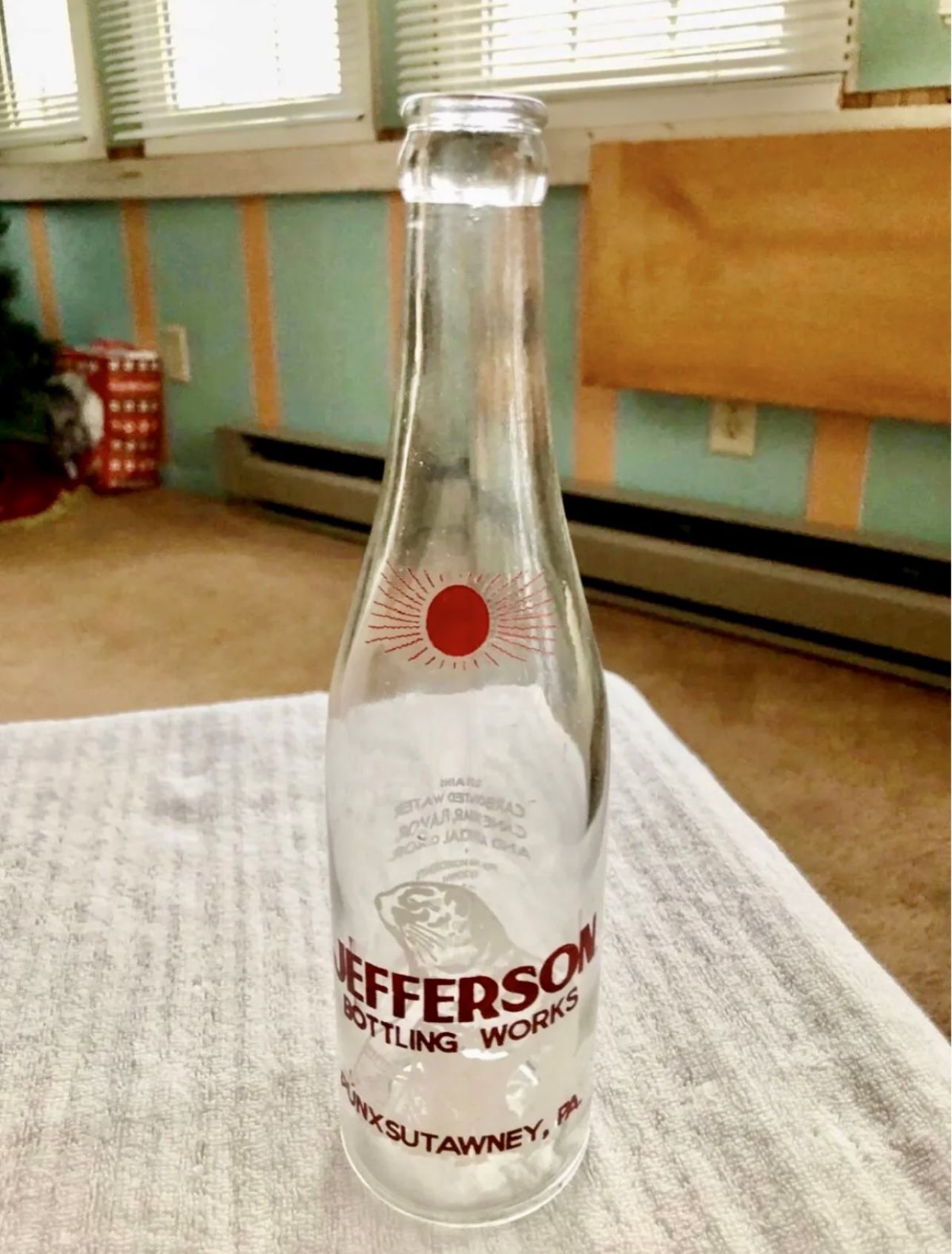 Vintage "Punxsutawney Phil" Groundhog Glass Soda Bottle
