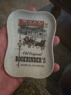 Vintage old original bookbinders ashtray