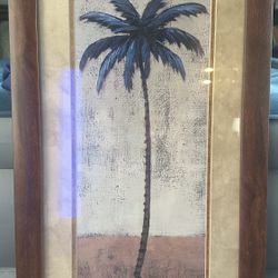 Framed Palm Tree Wall Art – Coastal Style