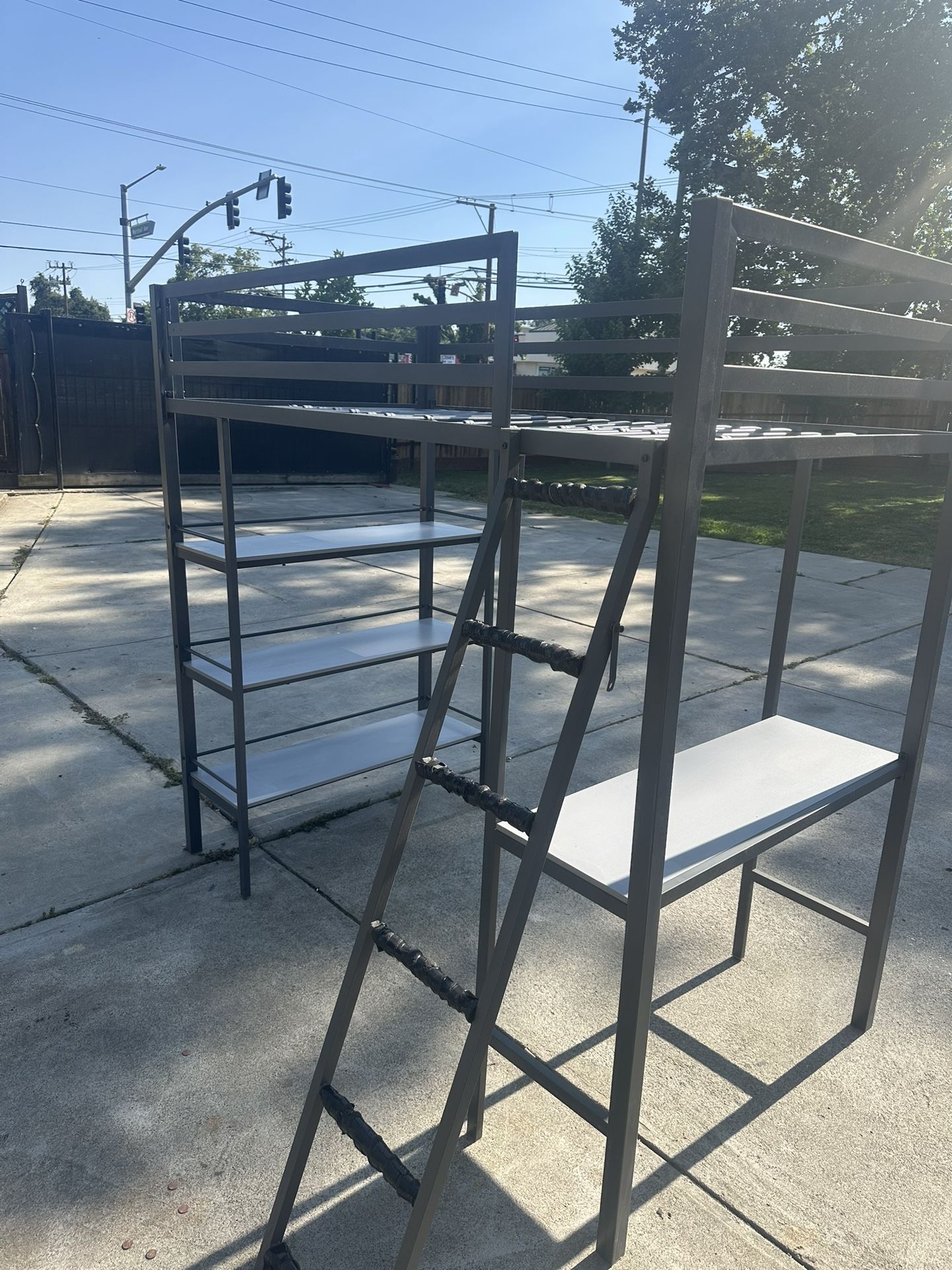 Bunk Style Twin Bed With Desk And Shelf’s 
