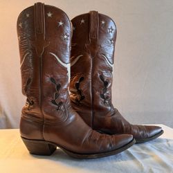 Lucchese Women’s Brown Leather Cowboy Boots Size 8.5