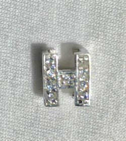 Eli K sterling silver & cz H initial necklace