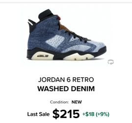 Jordan Retro 6 Washed Denim Men's Size 12