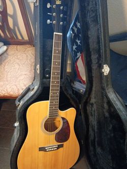 Rogue Acoustic-Electric Cutaway Guitar with Hard Case