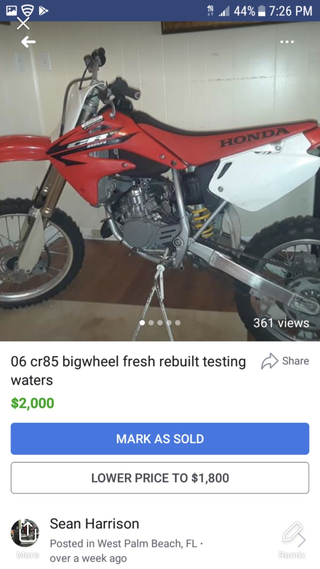 Cr85 bigwheel