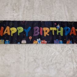 Black Happy Birthday Banner 
