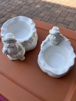 White Christmas Candle Holders