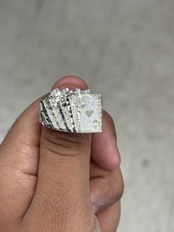 925 Silver Playing Cards Poker Ring