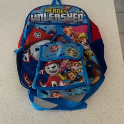 Kids Paw Patrol Bookbag & Lunchbox 
