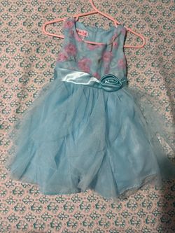 Girls Blue Floral Tulle Party Dress size 18 months