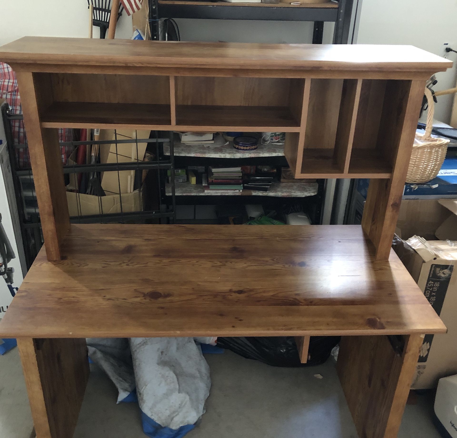 Wooden desk with hutch for sale