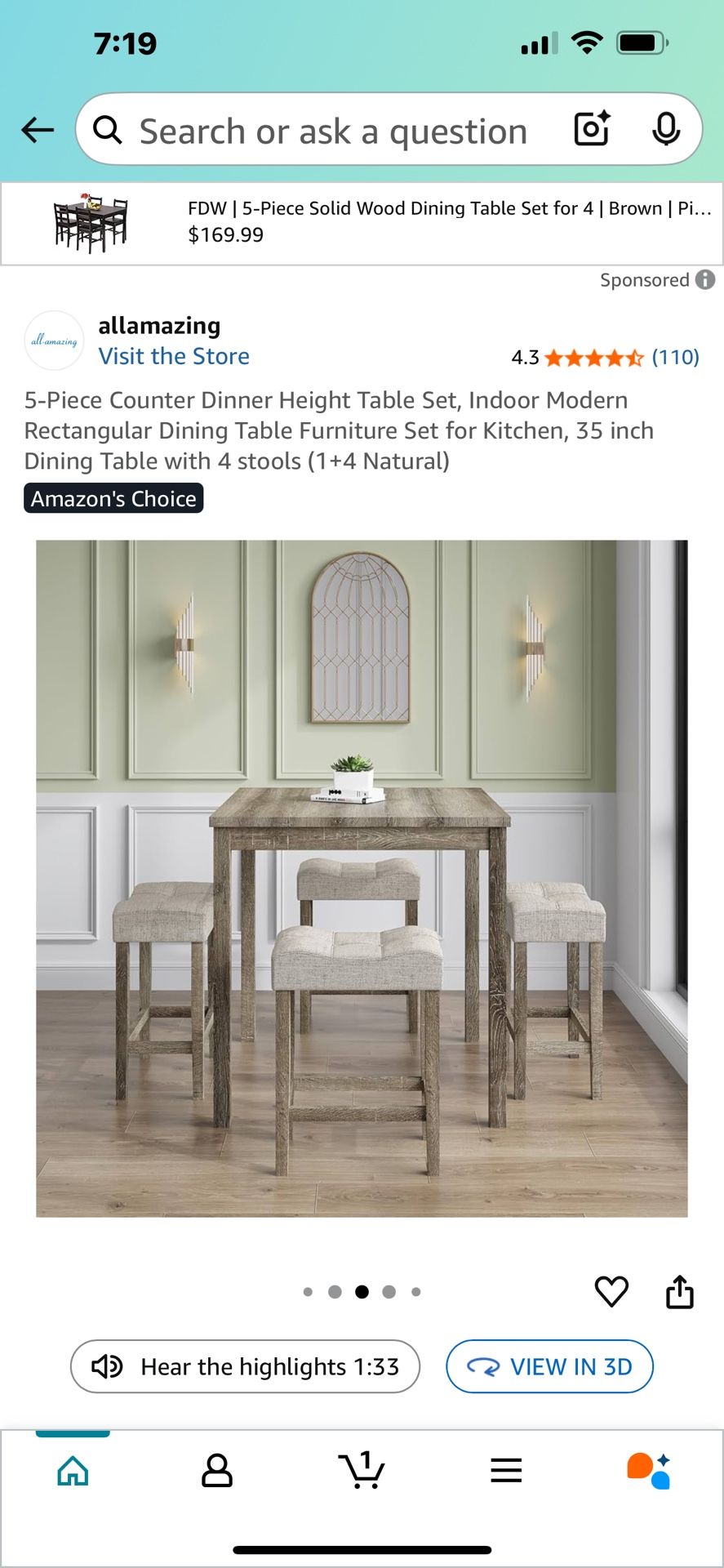 Kitchen Table With 4 Chairs 