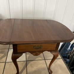 Antique Folding End Table